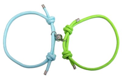 Blue and Green Magnetic Long Distance Bracelets - 2 Pack