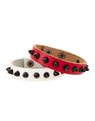 Multi-Pack Spike Red and White Bracelets - 2 Pack