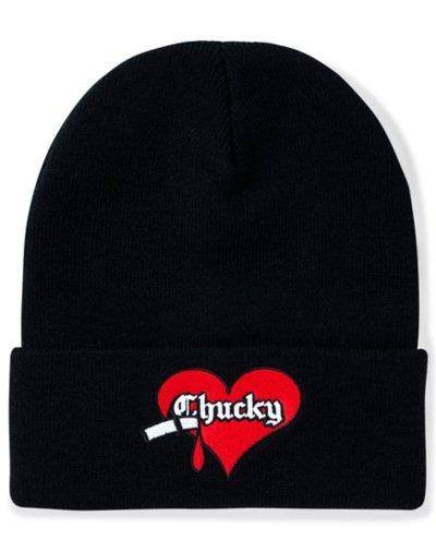 Chucky Heart Patch Cuff Beanie Hat