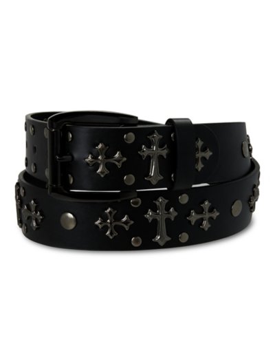 Black Cross Studded Belt