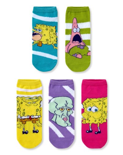"SpongeBob SquarePants Meme Socks - 5 Pack"