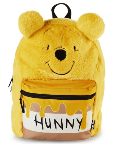 Spencer's Flip Pak Fuzzy Pooh Bear Reversible Backpack - Winnie