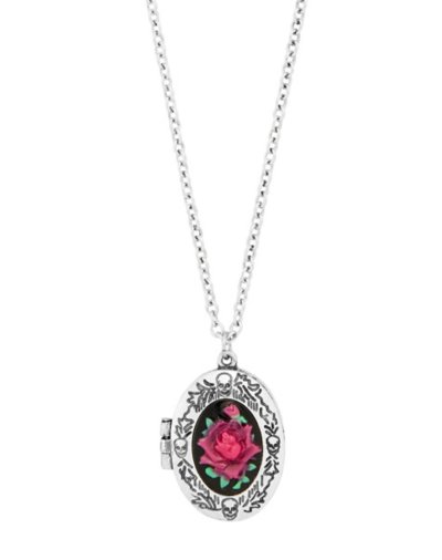 Pink Floral Locket Necklace