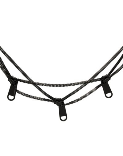 3 Row Black Zipper Chain Choker Necklace