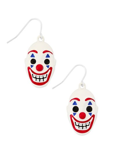 White and Red Clown Dangle Earrings