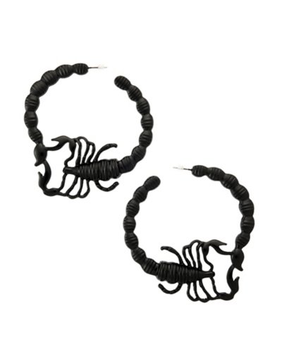 Black Scorpion Hoop Earrings