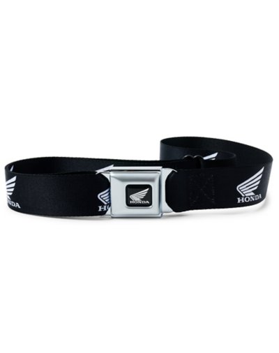 "Black and White Honda Moto Seatbelt Belt"