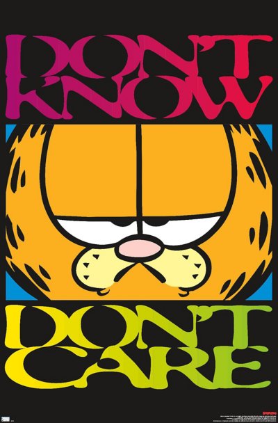 Garfield Don't Care Poster