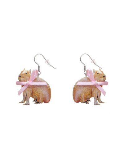 Capybara Bows Dangle Earrings