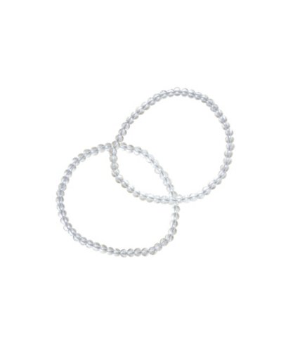 Clear Stone Beaded Bracelet - 2 Pack