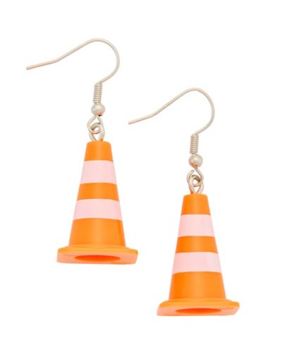 Traffic Cone Dangle Earrings