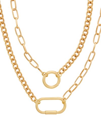 Goldtone Carabiner Necklace