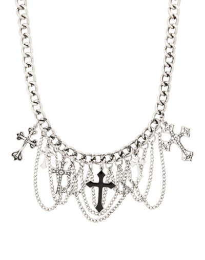 Cross Draped Chain Necklace