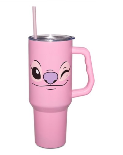 "Pink Angel Travel Tumbler with Straw 40 oz. - Lilo & Stitch"