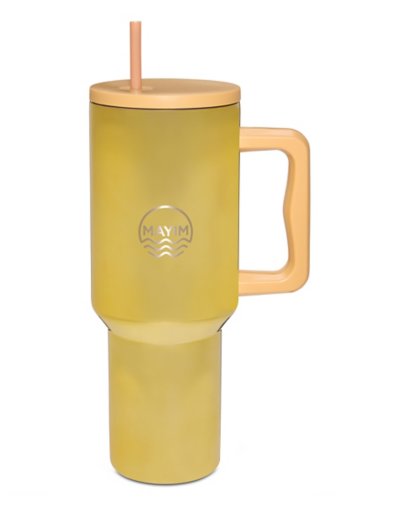 "Mayim Metallic Gold Travel Tumbler With Straw - 40 oz."