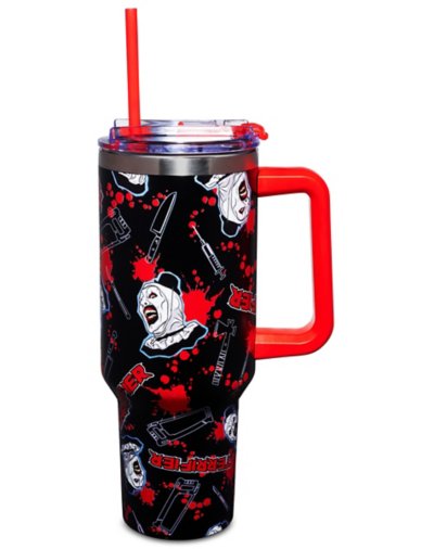 "Terrifier Icons Travel Tumbler with Straw - 40 oz."