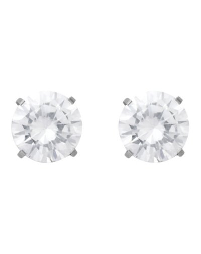 CZ Titanium Circle Stud Earrings