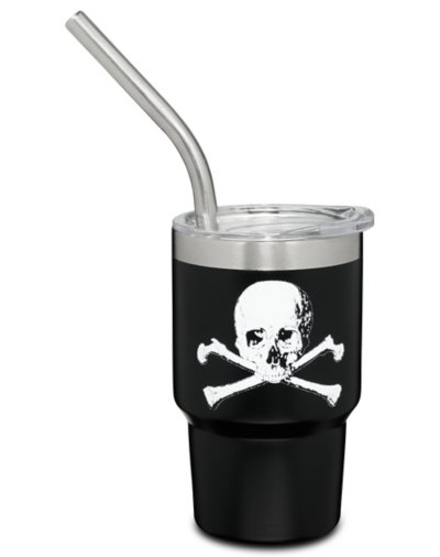 "Skull Mini Travel Tumbler with Straw - 3 oz"