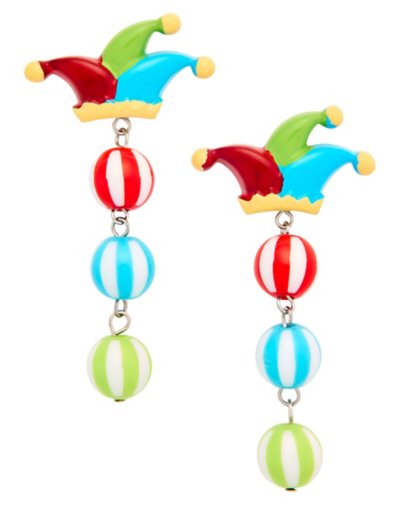 Clown Hat Ball Dangle Earrings