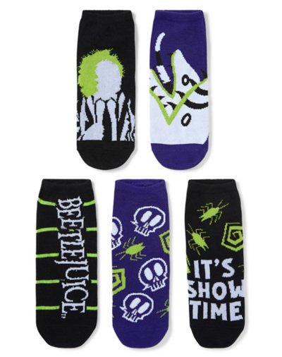 "Multi-Pack It's Showtime No Show Socks 5 Pack - Beetlejuice"