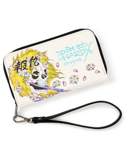"Skull Flower Zip Wallet - Ed Hardy"