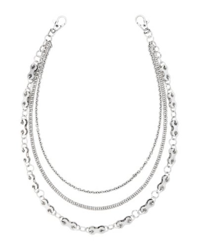"Silver Bike Chain Layered Wallet Chain"