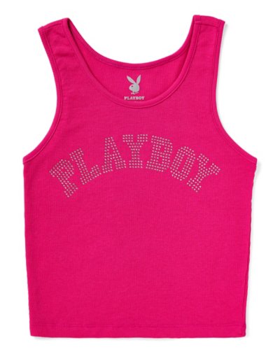 "Pink Playboy Rhinestone Tank Top"