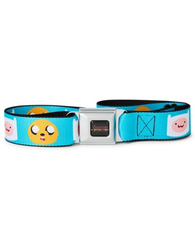 "Buckle-Down Finn and Jake Faces Seatbelt Belt - Adventure Time"