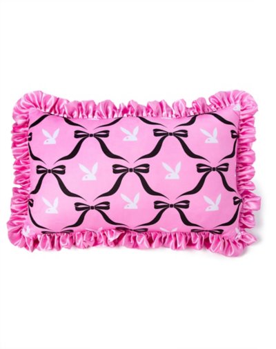 "Pink Playboy Coquette Rabbit Head Pillow"