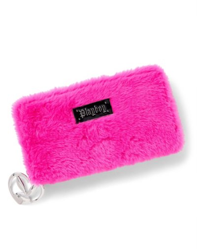 "Pink Playboy Y2K Faux Fur Zip Wallet"