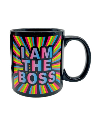 "I Am The Boss Black Light Coffee Mug - 22 oz."