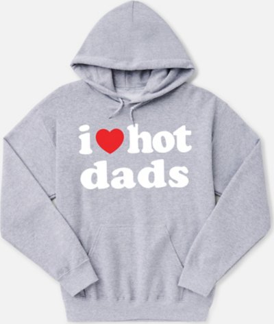 Grey I Heart Hot Dads Hoodie - Danny Duncan