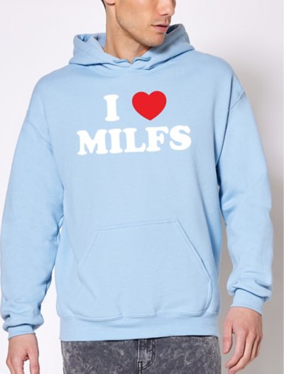 Blue I Heart MILFs Hoodie - Danny Duncan