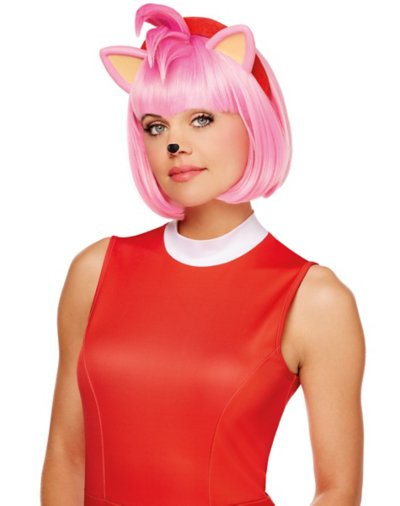 Amy Rose Wig with Ears - Sonic the Hedgehog