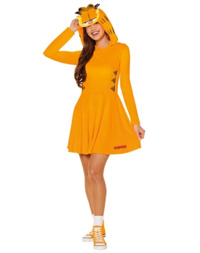 "Adult Garfield Hooded Dress Costume"