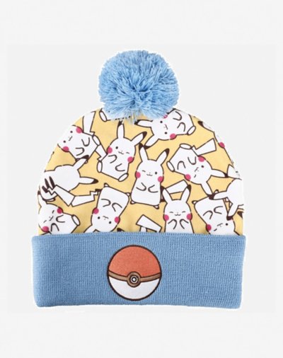 Pikachu Print Pom Beanie Hat - Pok?mon