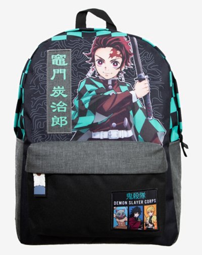 Demon Slayer Tanjiro Checkered Backpack