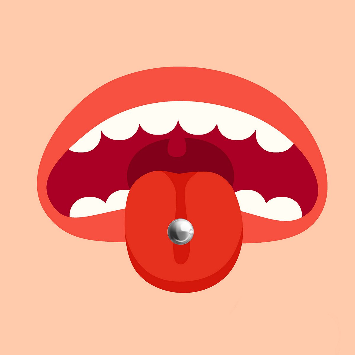 midline tongue piercing