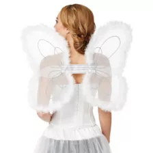 White Faux Marabou Wings at Spencer's