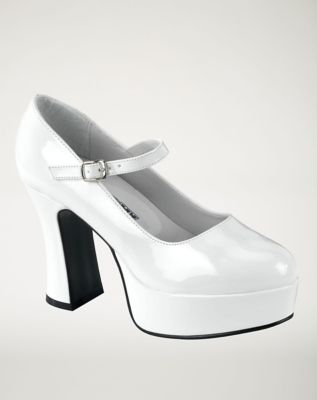 White Patent Mary Jane Platform Shoes - SIZE 7 - by Spencer's