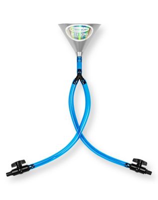 Double Header Beer Bong - 24 Inch Silver & Blue - Spencer's