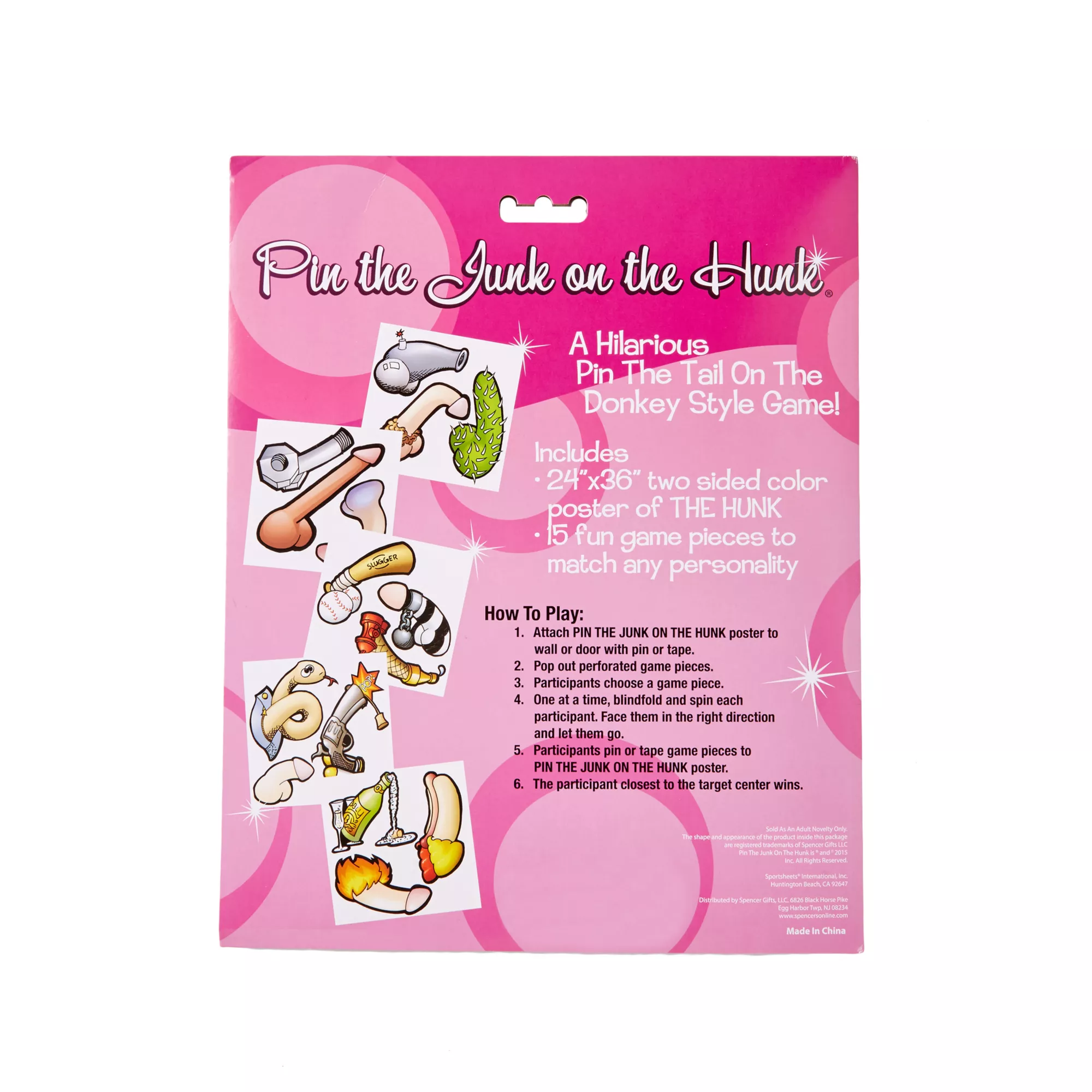 Pin the Junk on the Hunk Poster Game at Spencer's