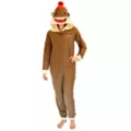 Sock Monkey Adult Womens Hooded One Piece Pajamas at Spencer's