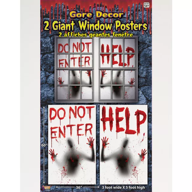 Bloody Window Poster - 2 Pack at Spencer's