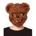 Brown Scary Teddy Bear Half Mask at Spencer's