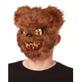 Brown Scary Teddy Bear Half Mask at Spencer's