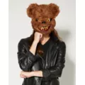 Brown Scary Teddy Bear Half Mask at Spencer's
