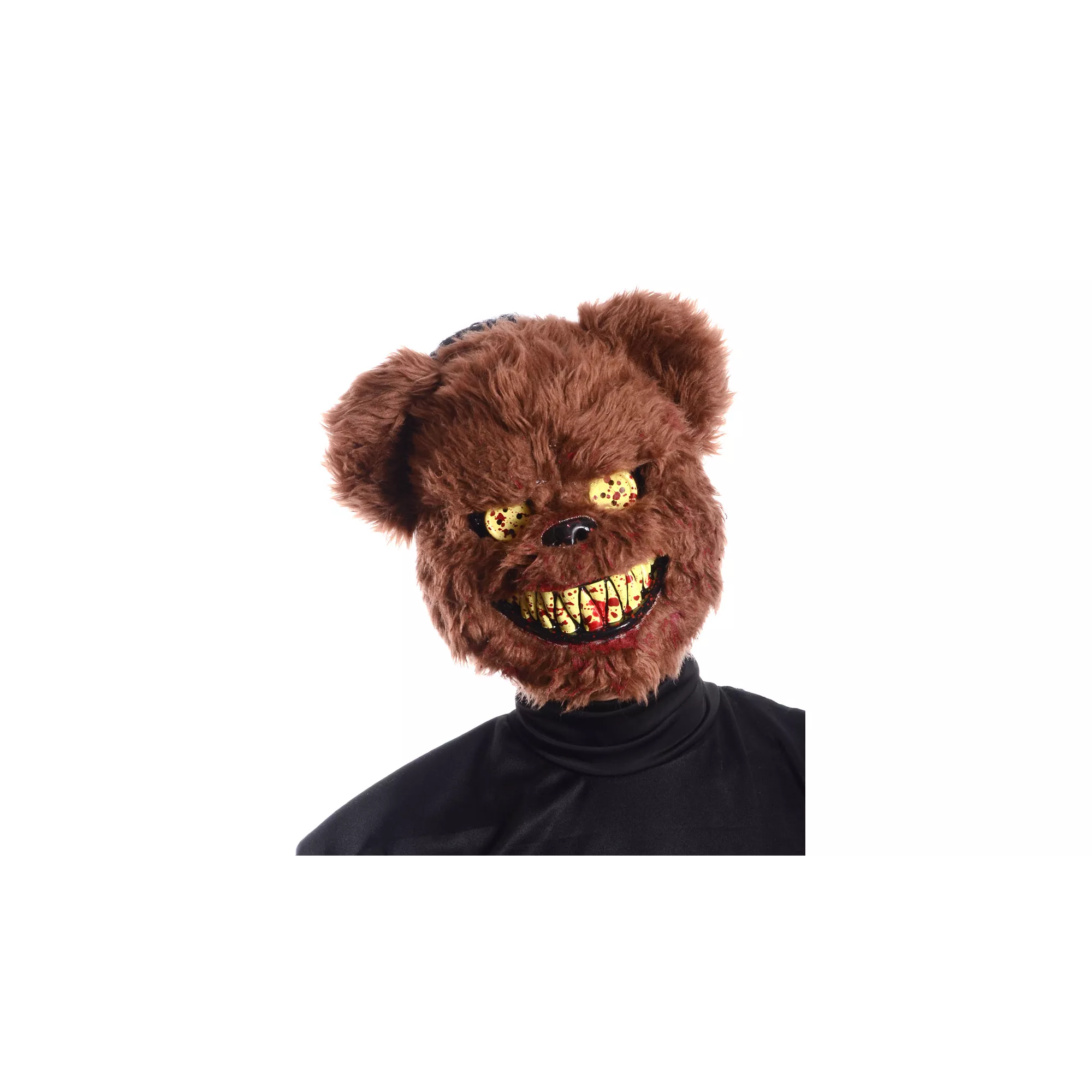 Brown Scary Teddy Bear Half Mask at Spencer's