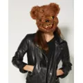 Brown Scary Teddy Bear Half Mask at Spencer's