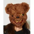 Brown Scary Teddy Bear Half Mask at Spencer's